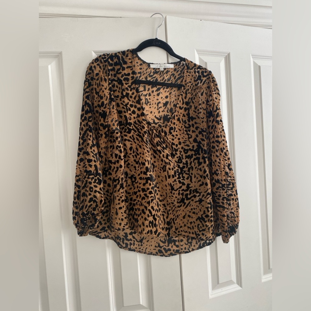 Lovers + Friends leopard v-neck top